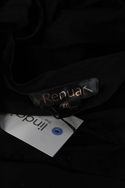 Renuar Women Basic Tunic Black Round Neck Short Sleeve Size 2XL