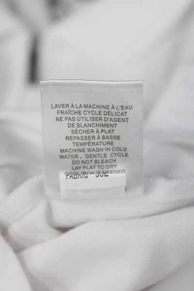 Renuar Womens Basic White Collared Short Sleeve Polo Cotton Spandex Size L