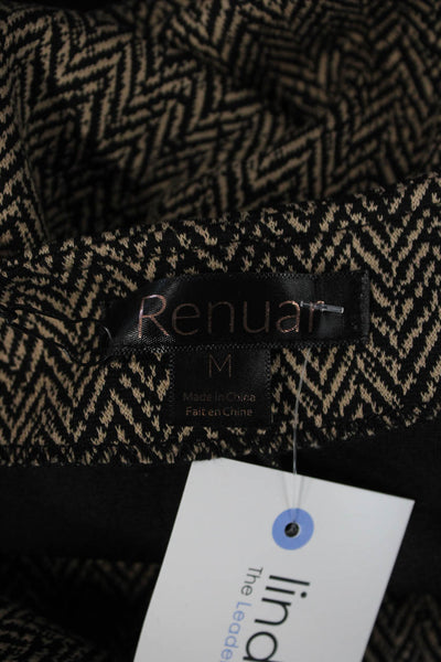 Renuar Women Beige V Neck Herringbone Sleeveless Vest Size M