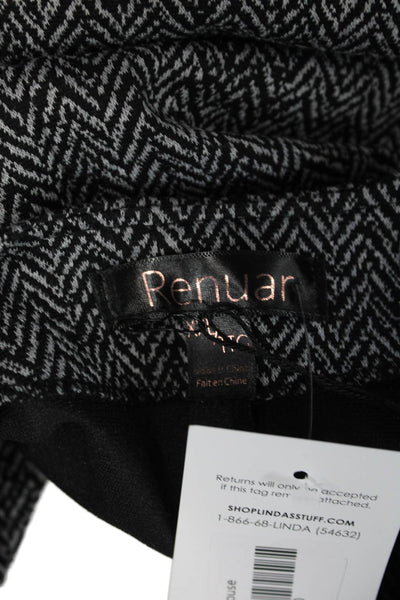 Renuar Womens Classic Herringbone V Neck Button Vest Black Size 2XL
