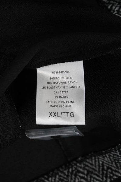 Renuar Womens Classic Herringbone V Neck Button Vest Black Size 2XL