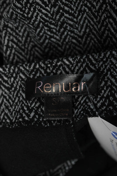 Renuar Women Black V-Neck Herringbone Vest Petite Size S