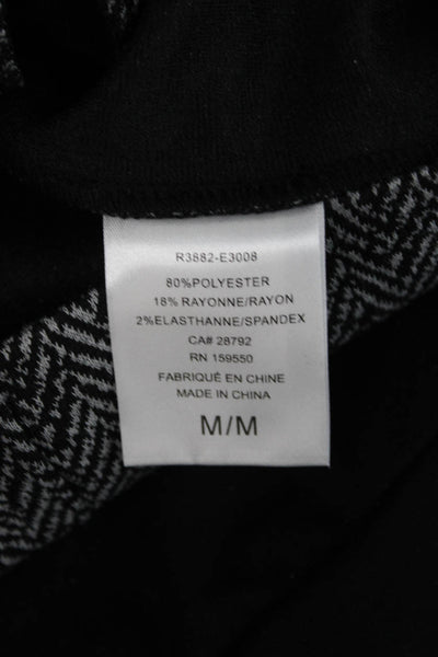 Renuar Womens Sleeveless Herringbone V-Neck Button Vest Black Size M