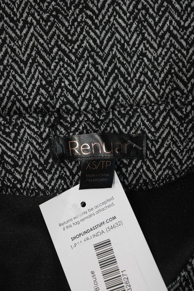 Renuar Women Black Herringbone V-Neck Sleeveless Vest Classic Size XS