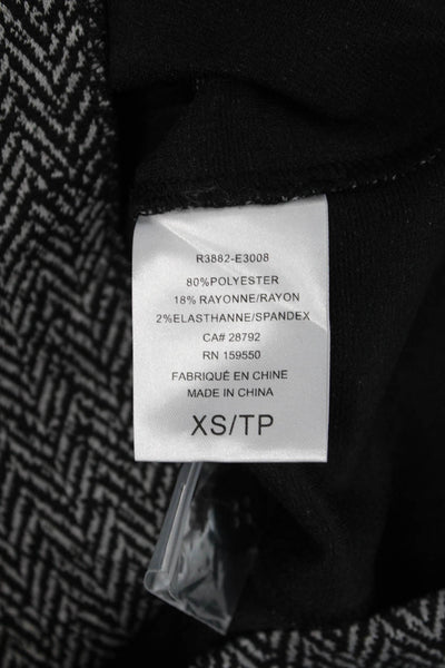 Renuar Women Black Herringbone V-Neck Sleeveless Vest Classic Size XS