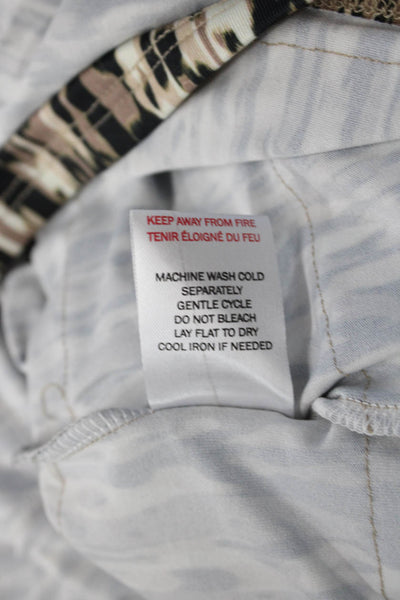 Isle By Melis Kozan Women Shift Dress Beige Animal Print Short Sleeve Size S