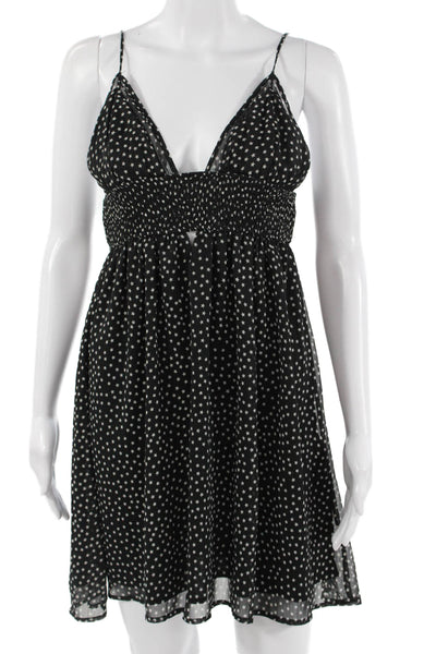 We're All Pretty Girls Women Sundress Black V Neck Sleeveless Stars Short Size S