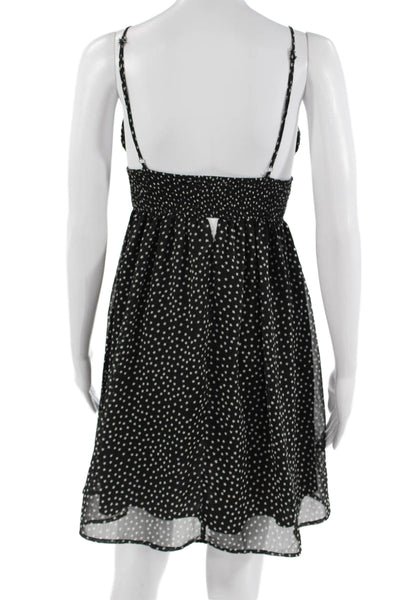We're All Pretty Girls Women Sundress Black V Neck Sleeveless Stars Short Size S