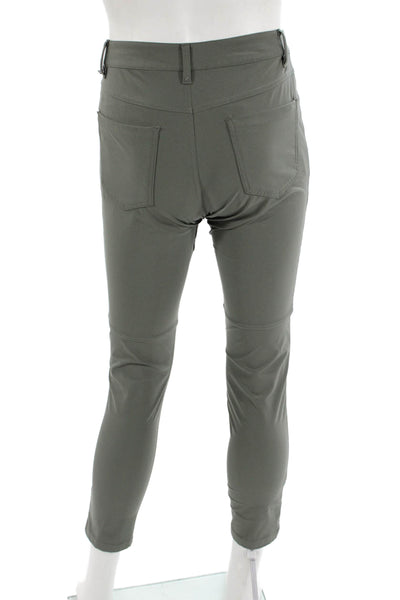 Lululemon Unisex Army Green Cropped Ankle Pants Nylon Button Size 28