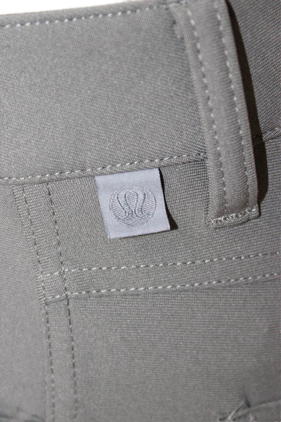 Lululemon Unisex Army Green Cropped Ankle Pants Nylon Button Size 28