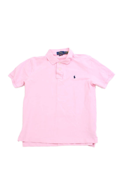 Polo Ralph Lauren Boys Short Sleeve Collared Logo Knit Polo Shirt Pink 14-16