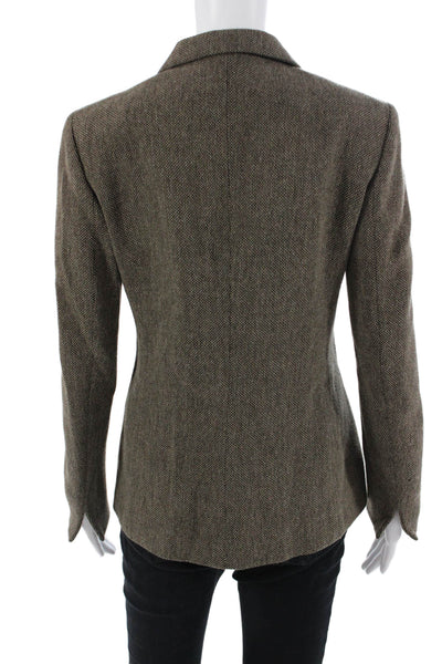 Akris Punto Women Blazer Brown Button Long Sleeve Wool Cashmere Size 6