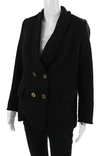 Gretchen Scott Women Blazer Black Button Long Sleeve Polyester Size S