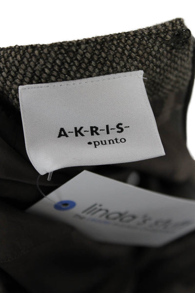 Akris Punto Women Brown Straight Pencil Skirt 94% Virgin Wool Size 6