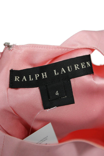 Ralph Lauren Black Label Women Shift Dress Pink Sleeveless Round Neck Size 4