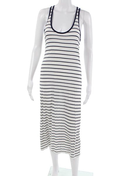 Soft Joie Women White Viscose Maxi Tank Dress Sleeveless Round Neck Size XS