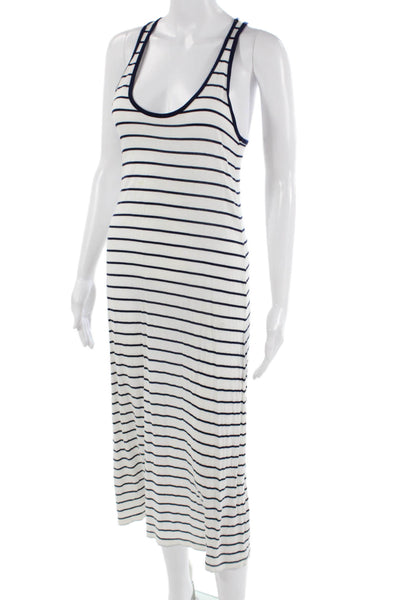 Soft Joie Women White Viscose Maxi Tank Dress Sleeveless Round Neck Size XS
