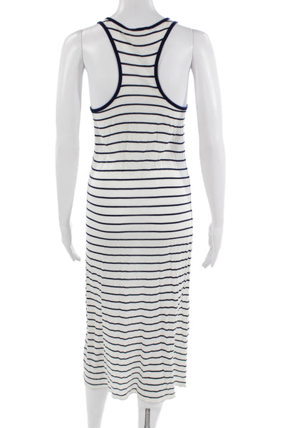 Soft Joie Women White Viscose Maxi Tank Dress Sleeveless Round Neck Size XS