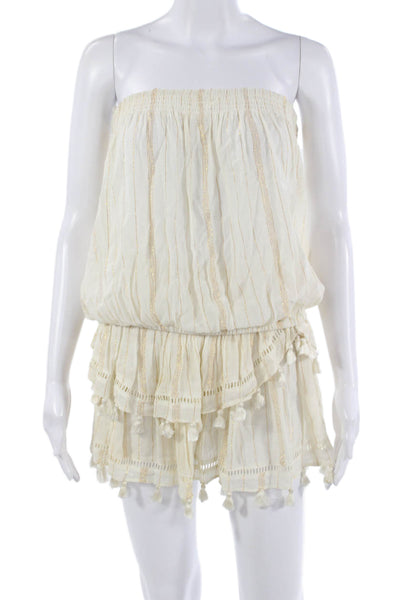 Ramy Brook Womens Beige Off Shoulder Jumpsuit Strapless Outfit Size L