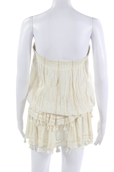 Ramy Brook Womens Beige Off Shoulder Jumpsuit Strapless Outfit Size L