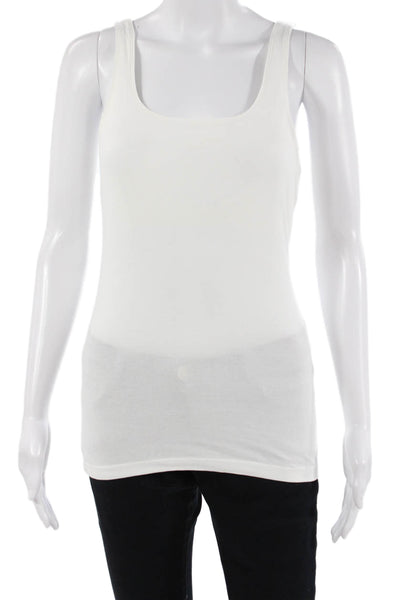 Banana Republic Women Basic White Square Neck Sleeveless Tank Size XS
