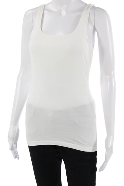 Banana Republic Women Basic White Square Neck Sleeveless Tank Size XS