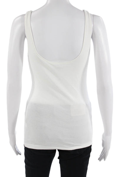 Banana Republic Women Basic White Square Neck Sleeveless Tank Size XS