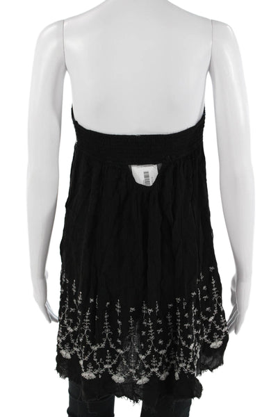 Intimately Free People Womens Tunic Black Floral Strapless Rayon Size S
