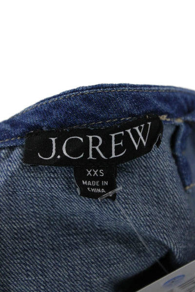 J Crew Womens Dark Blue Denim Square Neck Sleeveless Shift Blouse Size 2XS