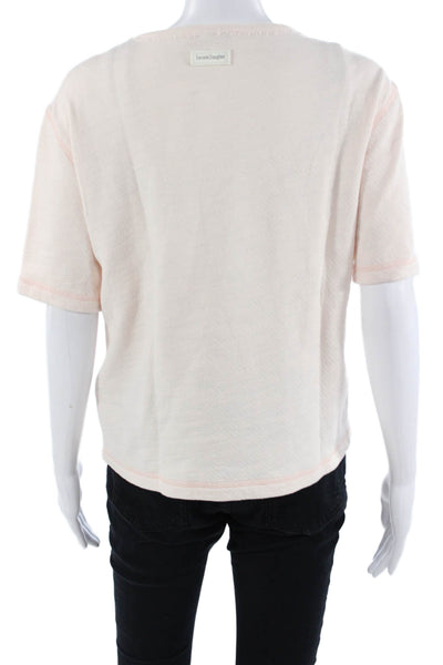 Favorite Daughter Womens Basic T-Shirt Beige Crew Neck Short Sleeve Size S
