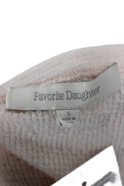Favorite Daughter Womens Basic T-Shirt Beige Crew Neck Short Sleeve Size S