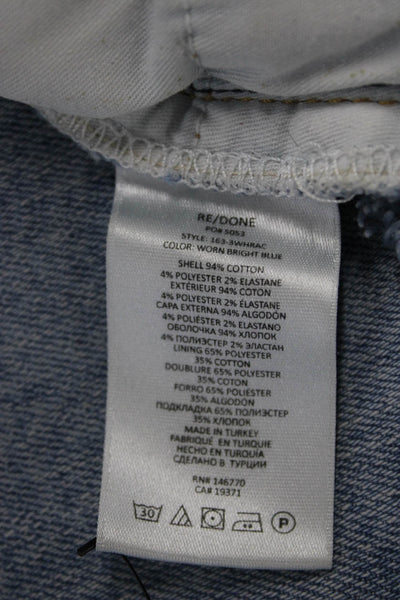 Re/Done Womens Cropped Ankle Jeans Light Blue High Rise Size 24