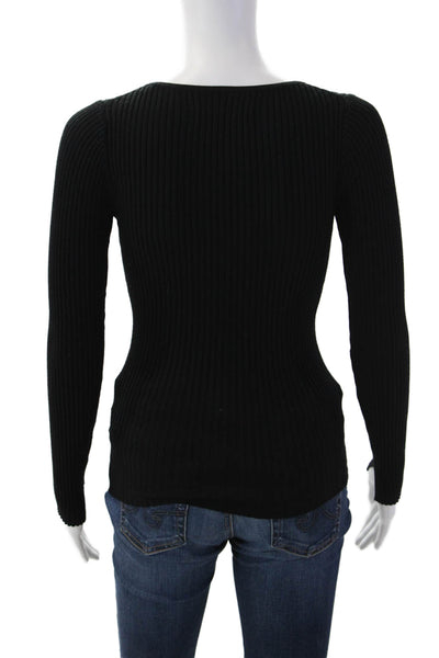 Allsaints Womens Pullover Lace Up Black Long Sleeve Gothic Size M