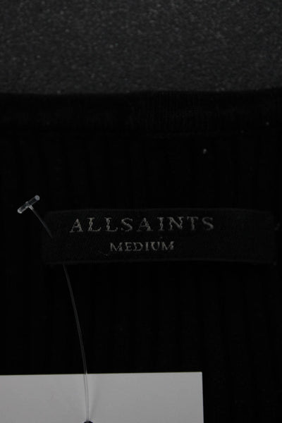 Allsaints Womens Pullover Lace Up Black Long Sleeve Gothic Size M