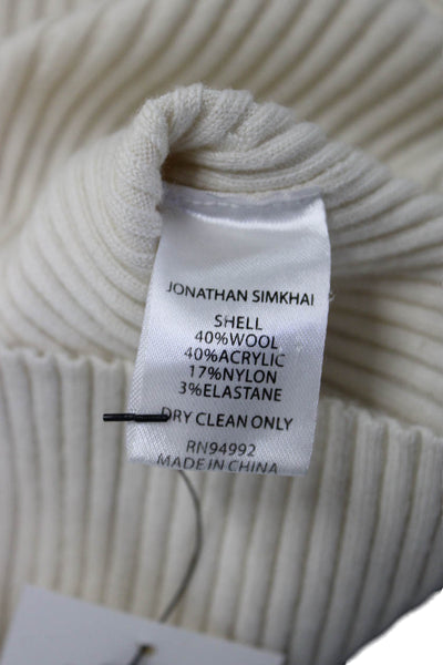 Jonathan Simkhai Women Beige Striped Pullover Long Sleeve Size S