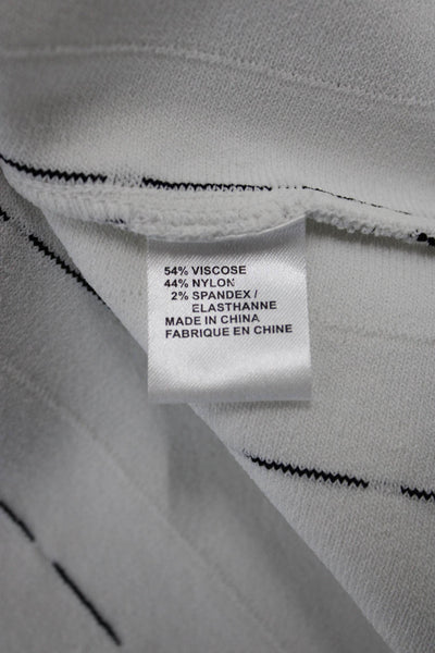 Milly Womens Fit & Flare Tank Dress White Knee Length Round Neck Size S