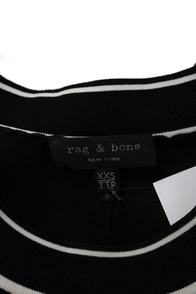 Rag & Bone Womens Shift T-Shirt Dress Black Crew Neck Short Sleeve Size 2XS