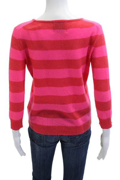 Jumper Women Pink Cashmere Pullover Sweater Round Neck 3/4 Sleeve Size 1