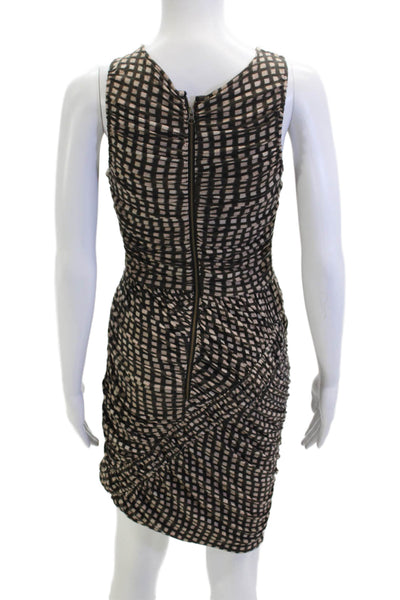 Tracy Reese Women Bodycon Sheath Dress Beige Sleeveless Round Neck Size S