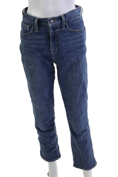 J Crew Womens Cropped Straight Jeans Blue High Rise Cotton Size 26