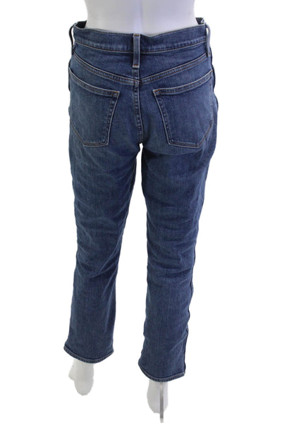 J Crew Womens Cropped Straight Jeans Blue High Rise Cotton Size 26