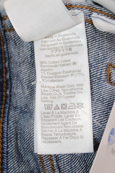 J Crew Womens Cropped Straight Jeans Blue High Rise Cotton Size 26