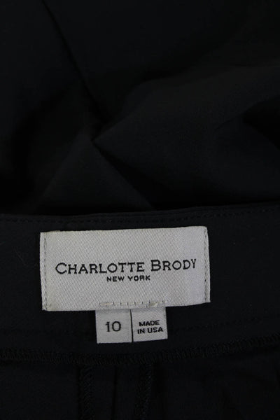 Charlotte Brody Womens Ankle Cropped Dress Pants Black Polyester Size 10