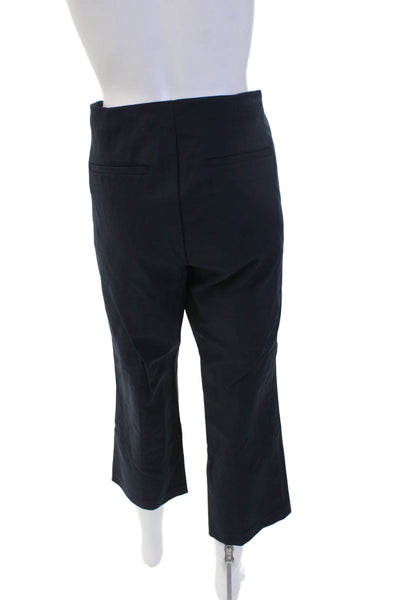 Ecru Women Cropped Dress Pants Black Zip 2% Spandex Size 10 Petite