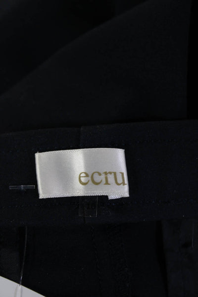 Ecru Women Cropped Dress Pants Black Zip 2% Spandex Size 10 Petite