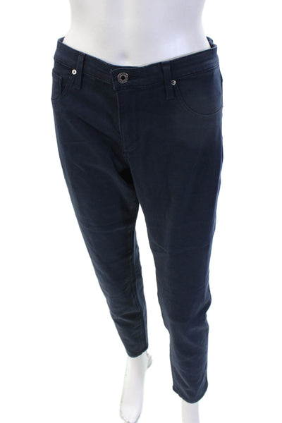 AG Unisex Dark Blue Cropped Ankle Pants Button Closure Big & Tall Size 30