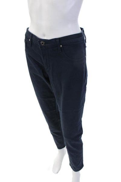 AG Unisex Dark Blue Cropped Ankle Pants Button Closure Big & Tall Size 30