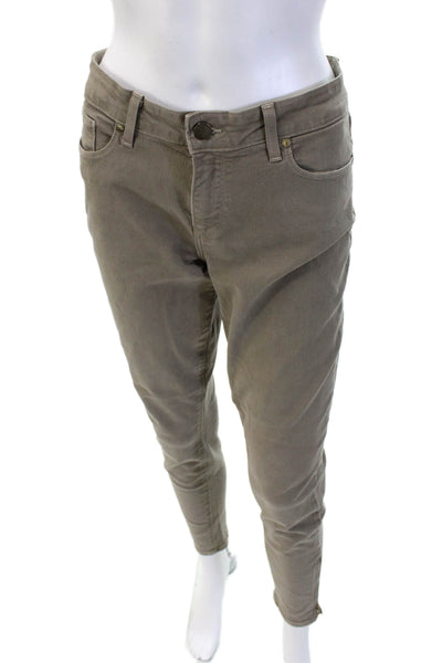 Paige Womens Cropped Ankle Brown Pants Mid Rise 27in Inseam Size 31