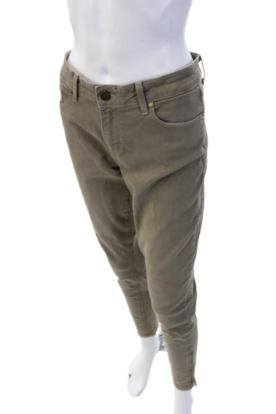 Paige Womens Cropped Ankle Brown Pants Mid Rise 27in Inseam Size 31