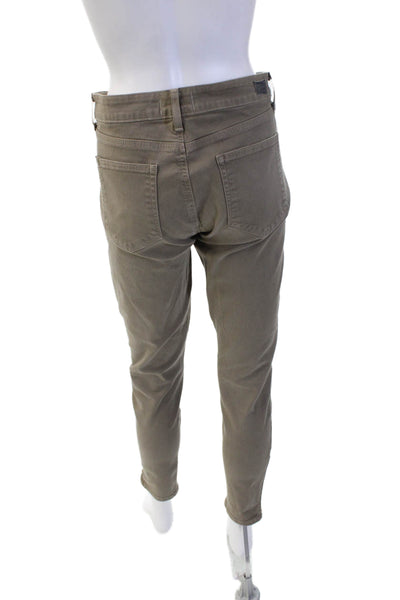 Paige Womens Cropped Ankle Brown Pants Mid Rise 27in Inseam Size 31